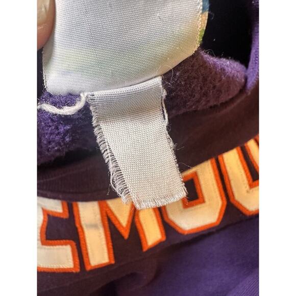 Vtg Clemson Tigers Champion Applique Letters Purple Crewneck Sweatshirt Sz L Y2K - Picture 7 of 16